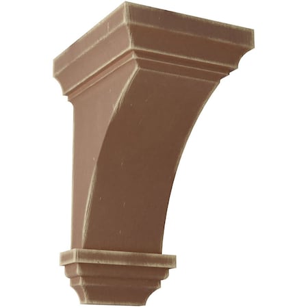 Ekena Millwork 6"W x 6 3/4"D x 12"H Large Jefferson Wood Vintage Decor Corbel, Weathered Brown CORWD06X06X12JEBR
